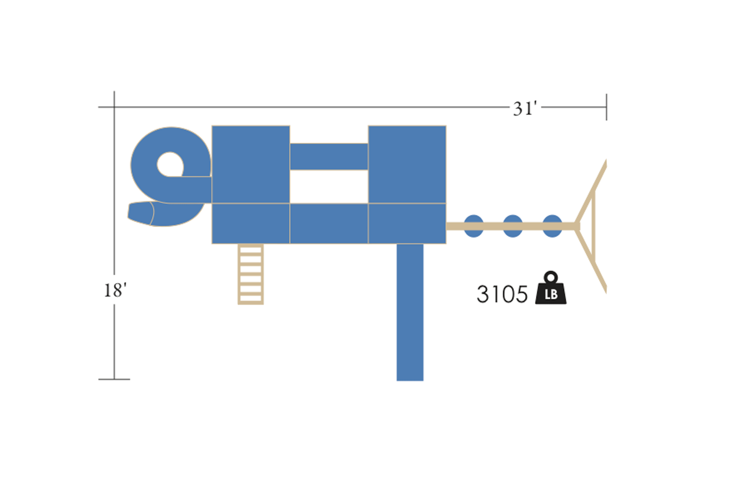 Mountain Climber 5' x 5' Deluxe Vinyl Swing Sets Lancaster & York, PA