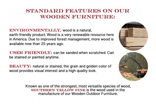 standard features on wooden furniture pressure treated yellow oine