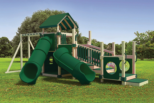 swing kingdom commercial playset playground ADA accessible turtle hideout