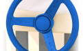 blue steering wheel
