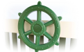 green ship's wheel