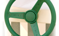 green steering wheel