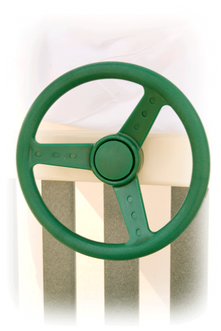 green steering wheel
